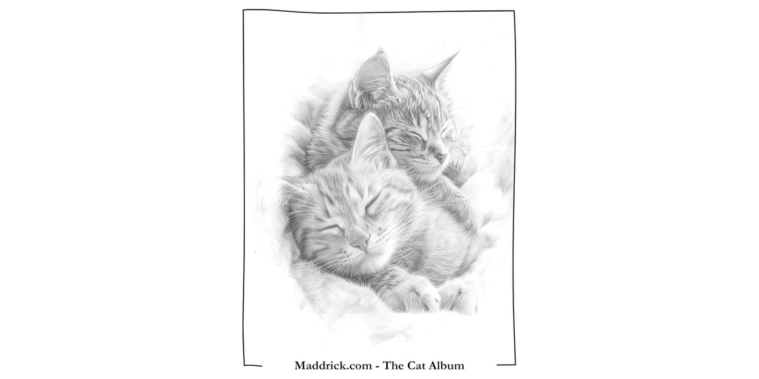 The Cat Album coloring book free coloring page - Sleeping cats