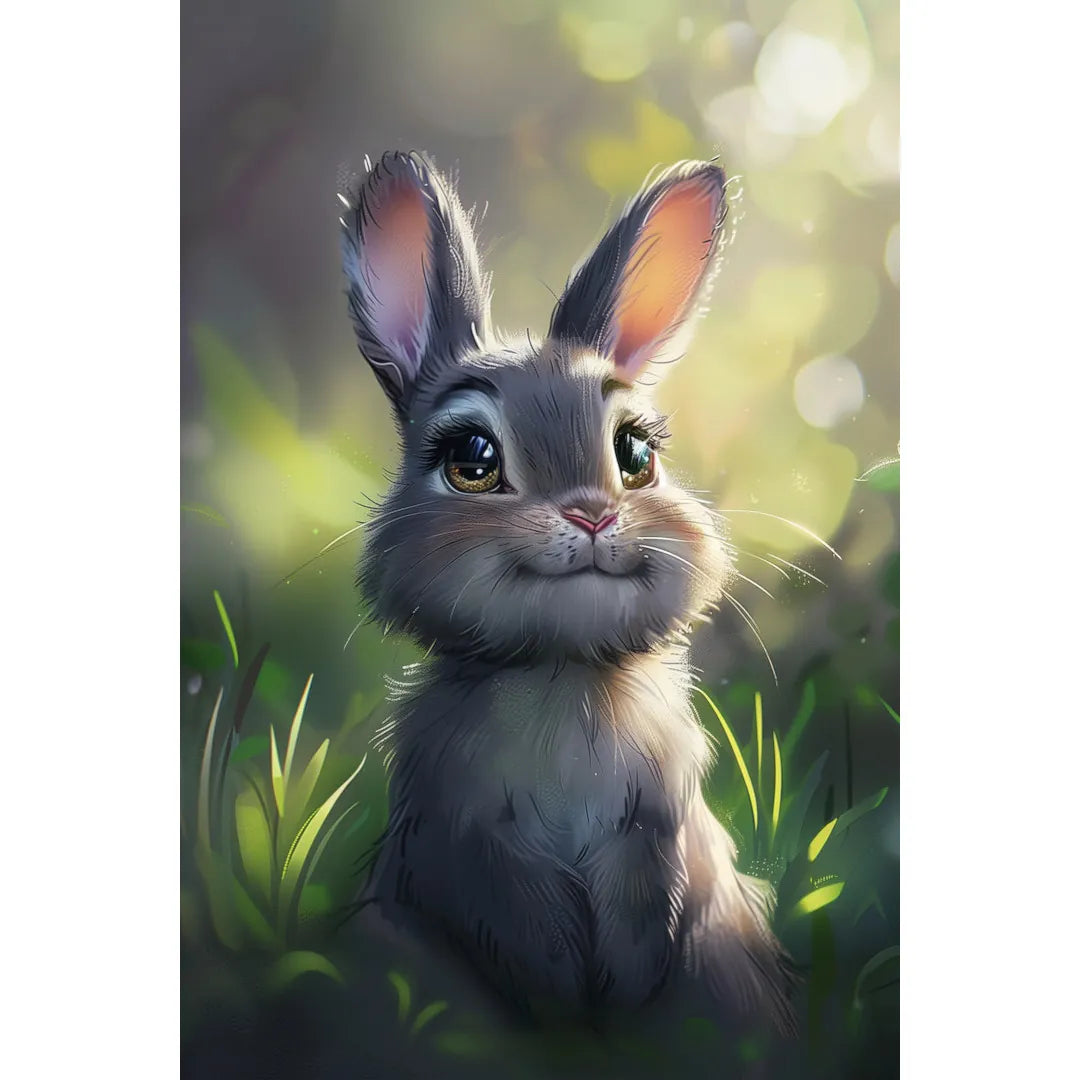 Cute bunny rabbit cartoon dreaming Poster