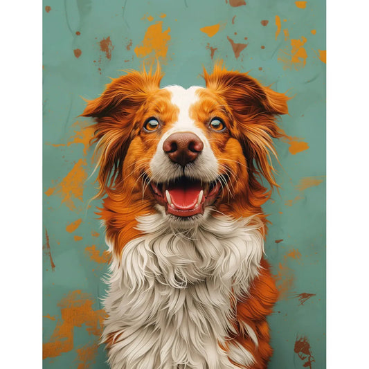 Red dog smiling Poster