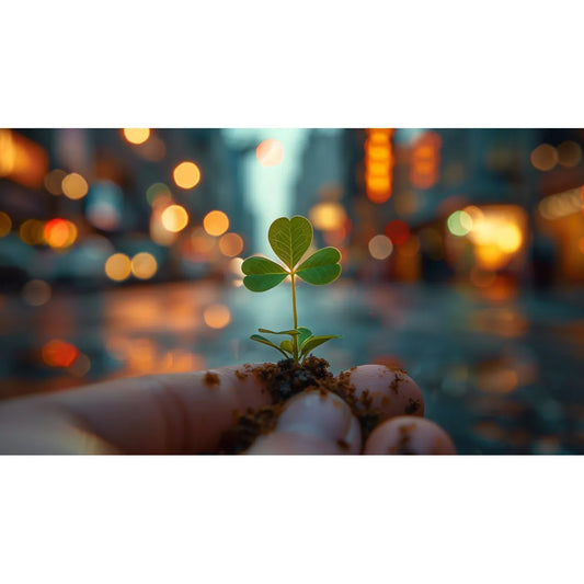 Hand holding a shamrock Poster