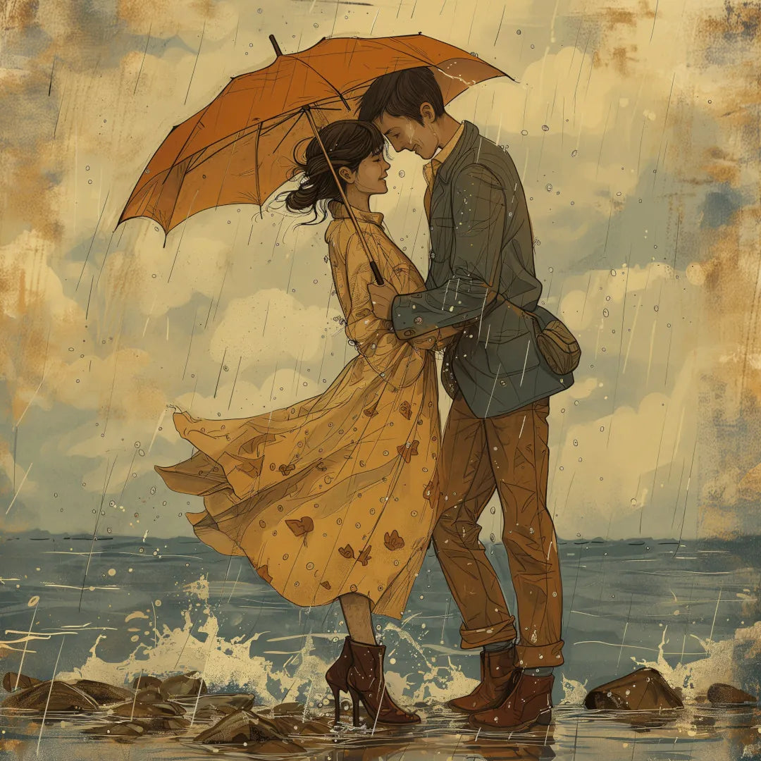 Lovers couple under the elements Poster