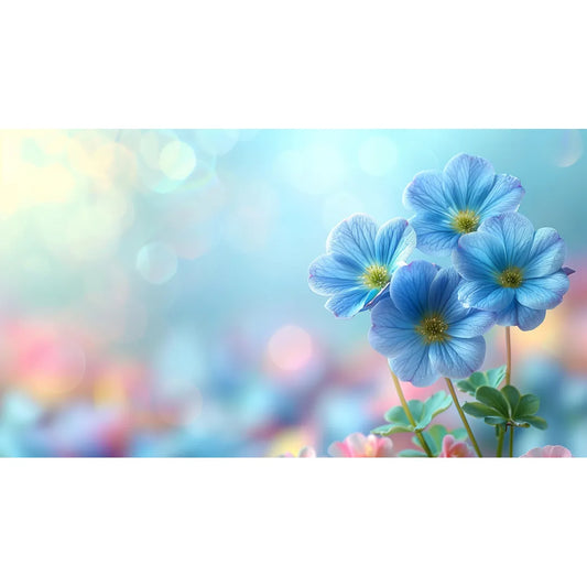 Blue flowers macro Poster