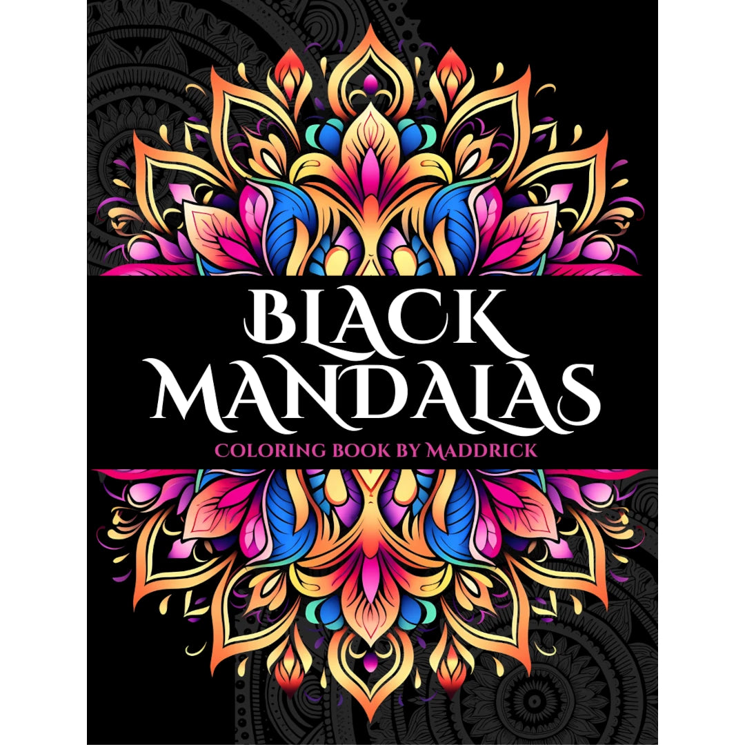 Black Mandalas(anglais): Coloriage de mandalas sur fond noir.