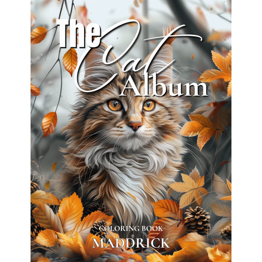 The Cat Album(anglais) : Livre de coloriage des félins. Images de chats et chatons.