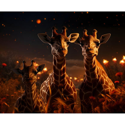 Giraffe Trio - Poster - Maddrick