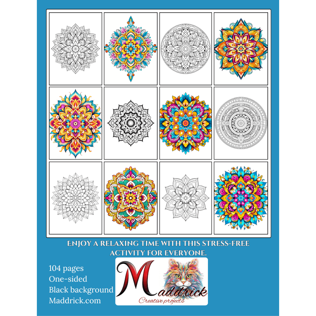 Mandalas: Coloring book with Mandalas on white backgrounds. A great relaxing activity for everyone. - Maddrick