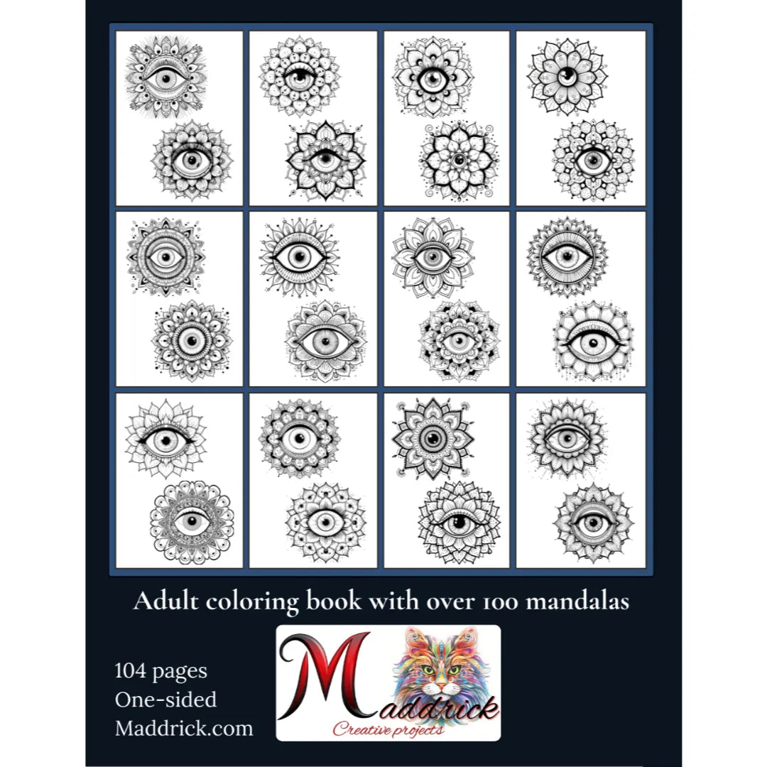 Mystic Eye Psychedelic Mandala : Coloring book for adults featuring over 100 small mandalas