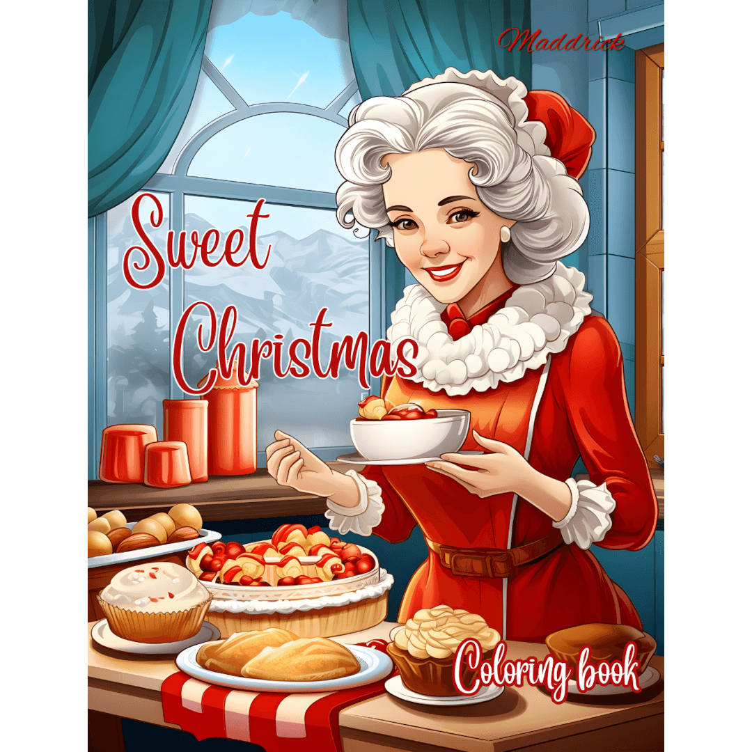 Sweet Christmas: Coloring book for Holidays with over 100 images to color. - Maddrick