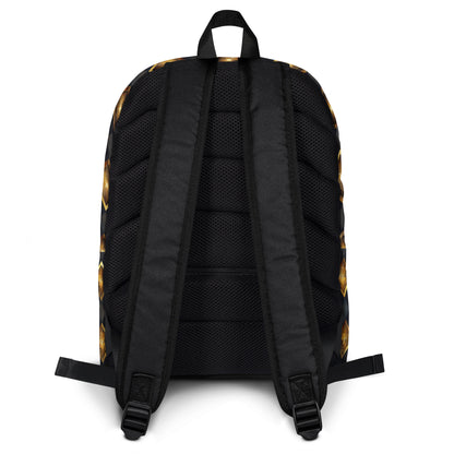 Checkered golden square black Backpack