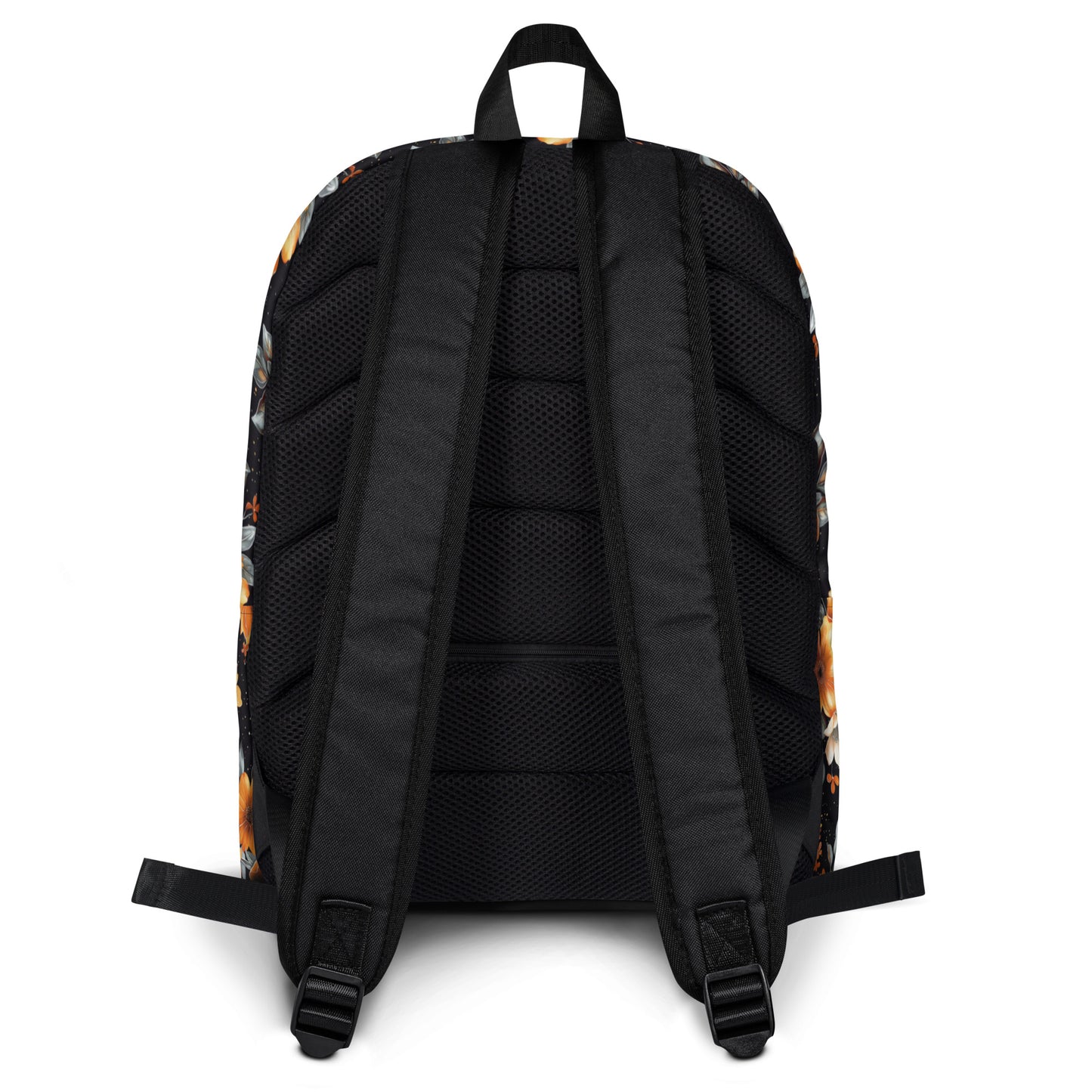 Orange flower and black Backpack