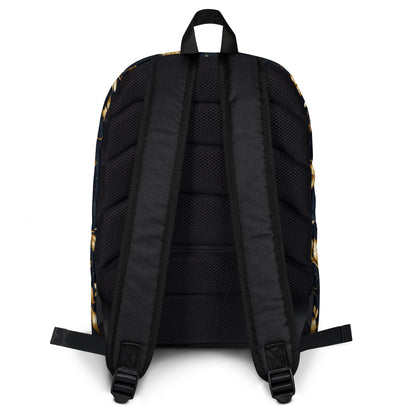 Gold flower black Backpack