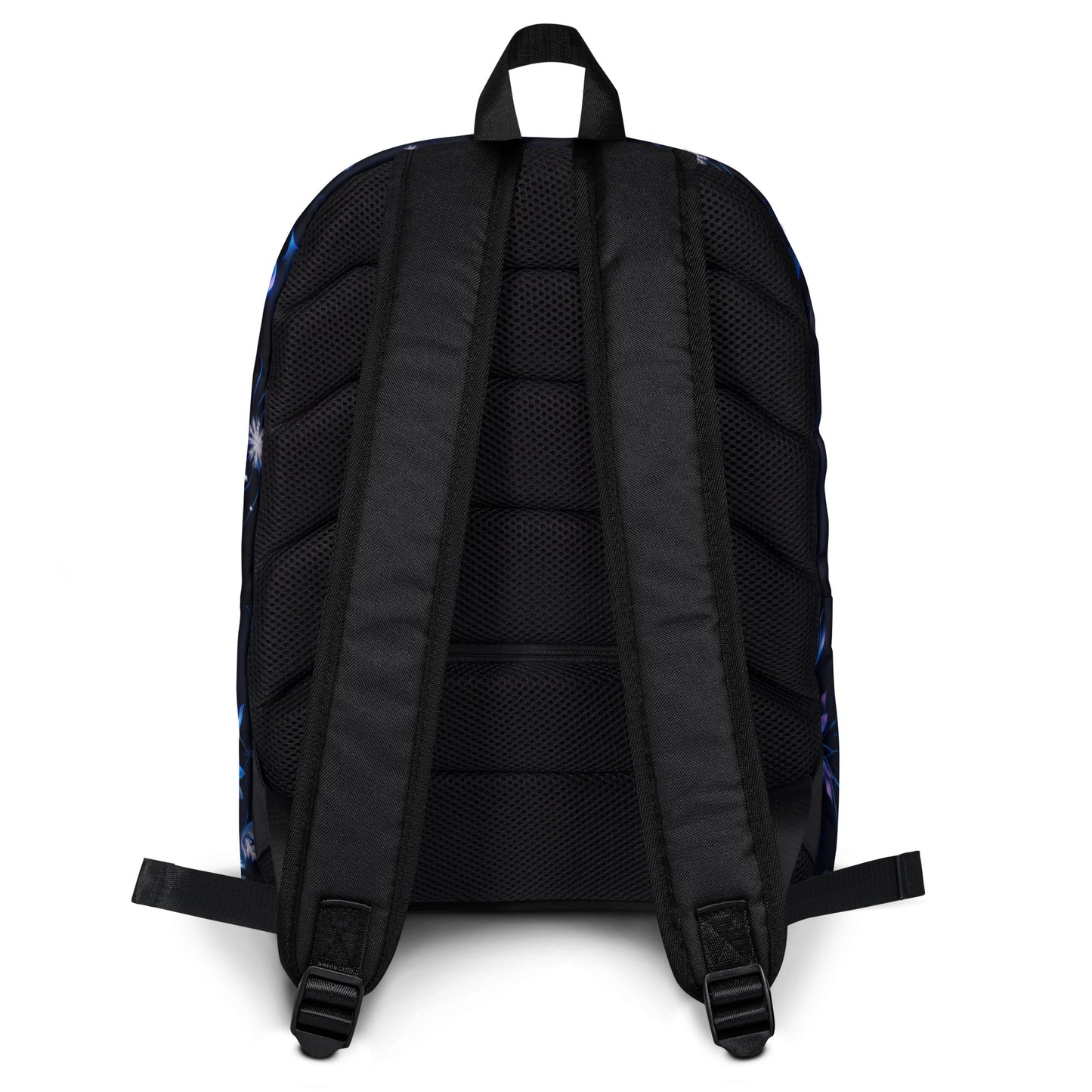 Blue icy flowers black Backpack