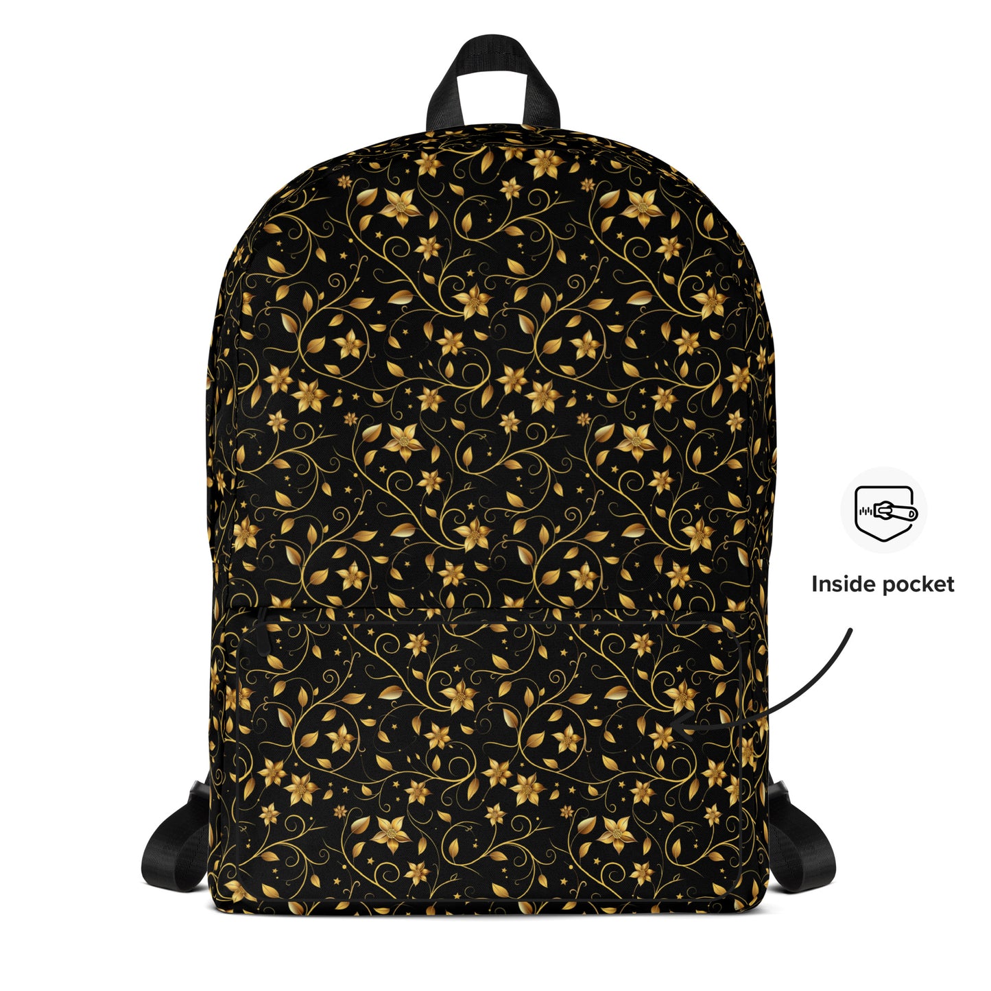 Golden vines and flowers Backpack