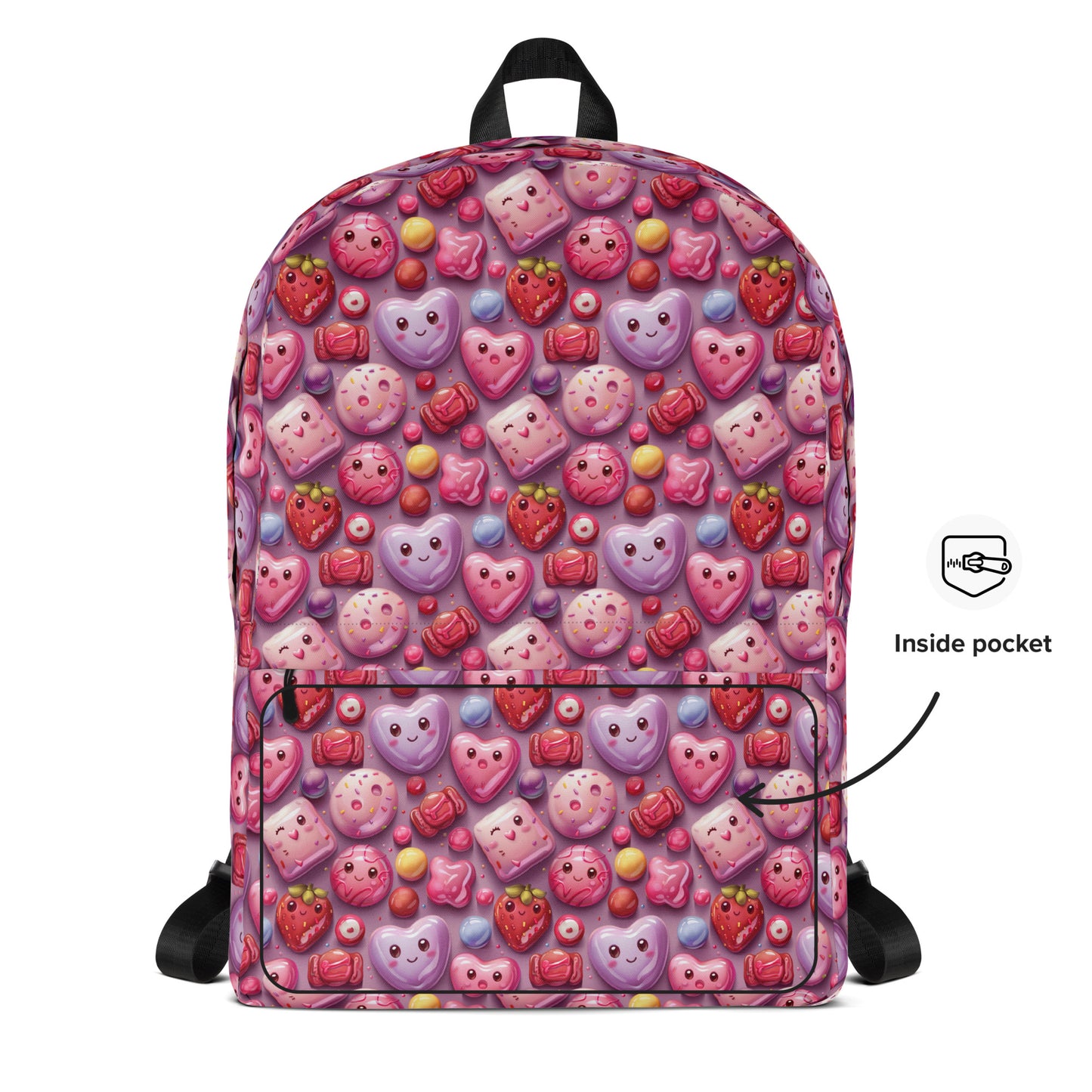 Sac à dos en forme de coeur rose