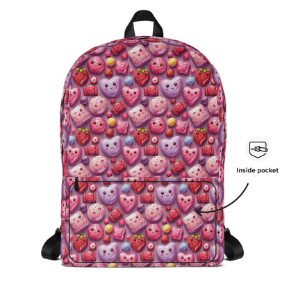 Sac à dos en forme de coeur rose