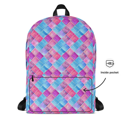 Pastel blue squares Backpack