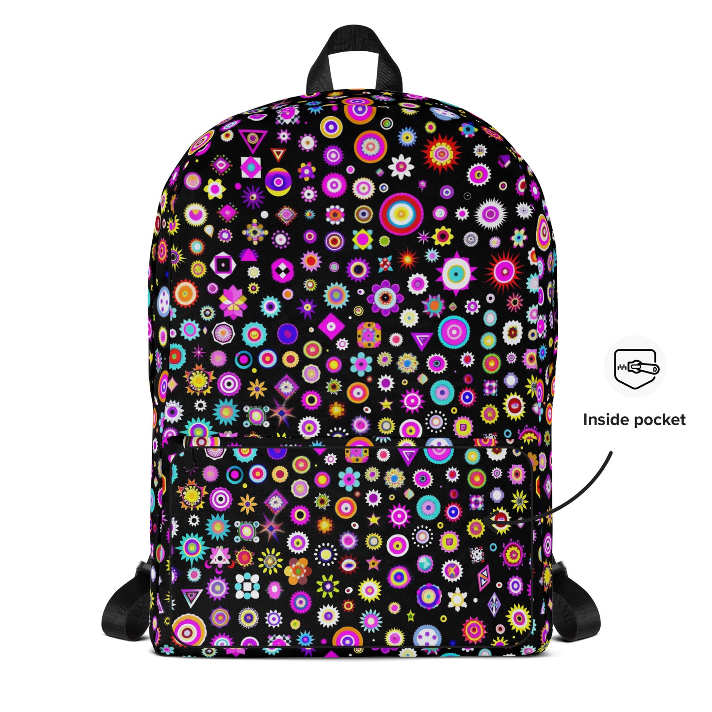 Colorful beads black Backpack