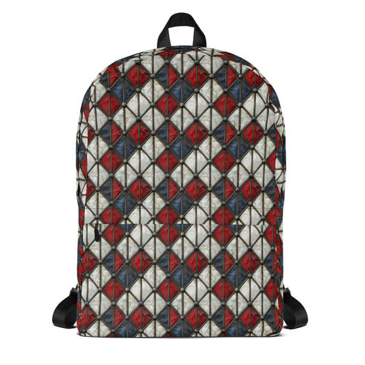 Red and blue checkered Backpack