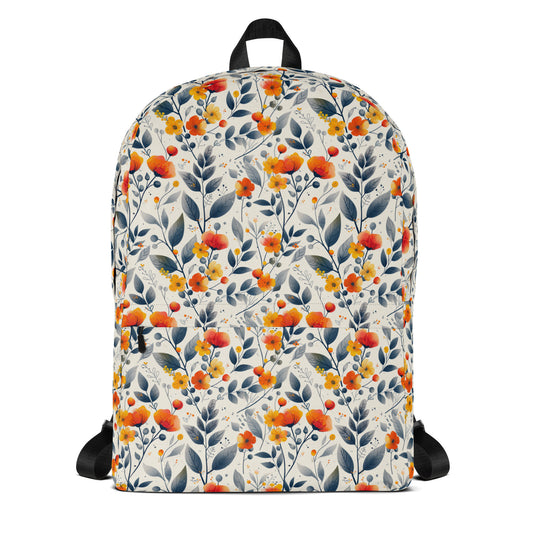 Sac à dos à fleurs de pavot orange