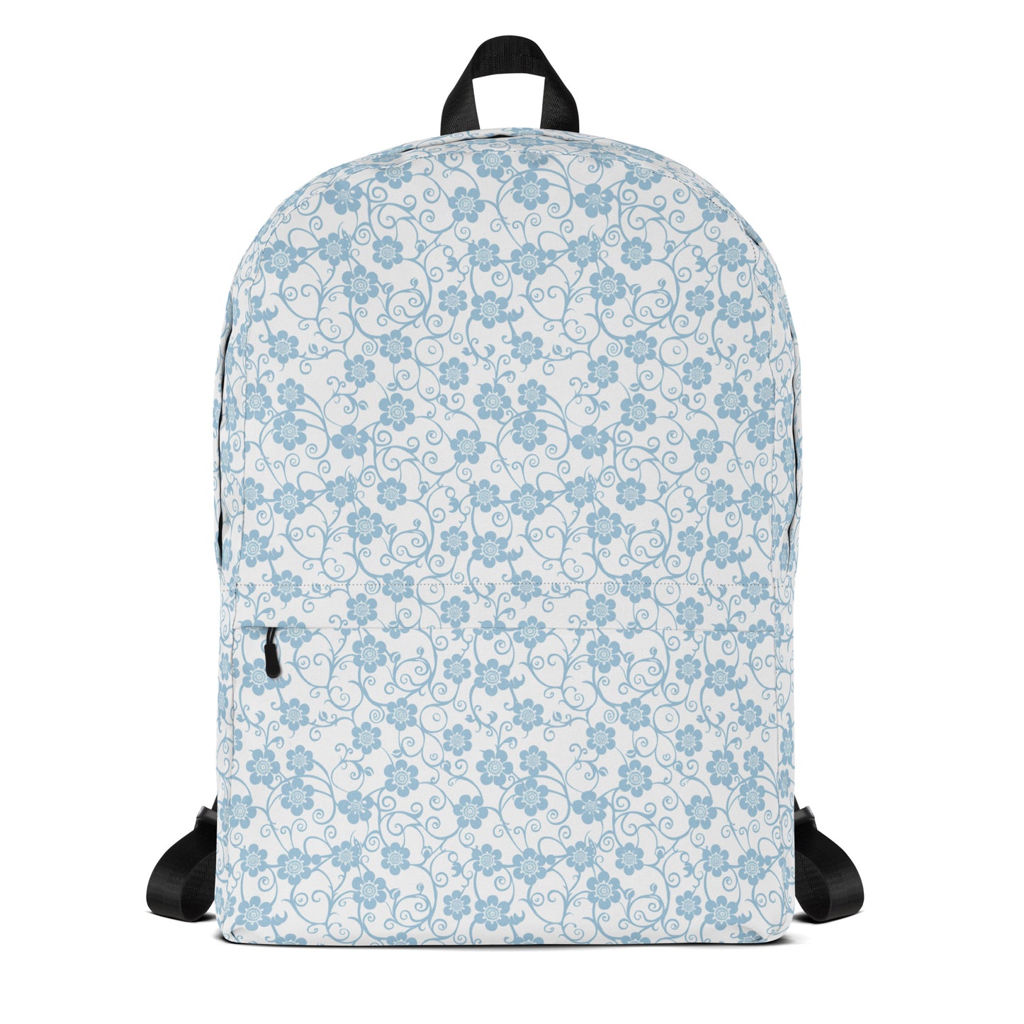 Pastel blue flowers white Backpack