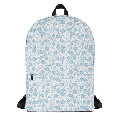 Sac à dos blanc à fleurs bleu pastel