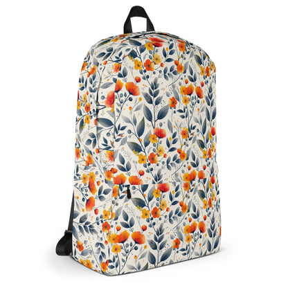 Sac à dos à fleurs de pavot orange