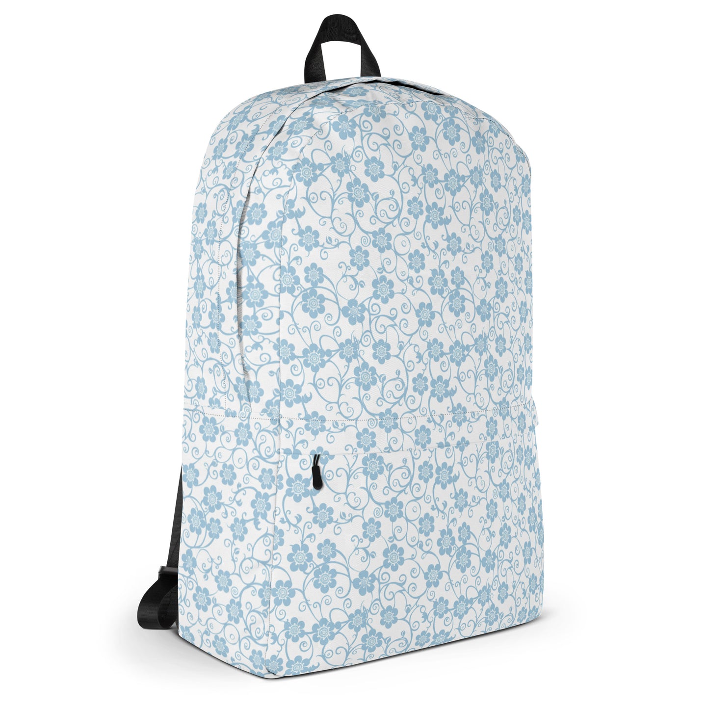 Sac à dos blanc à fleurs bleu pastel