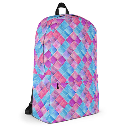 Pastel blue squares Backpack