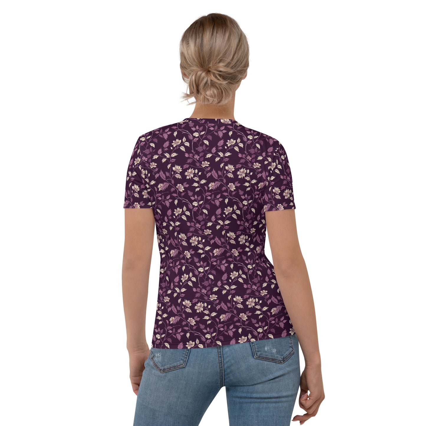 White leafy flowers purple Women's T-shirt