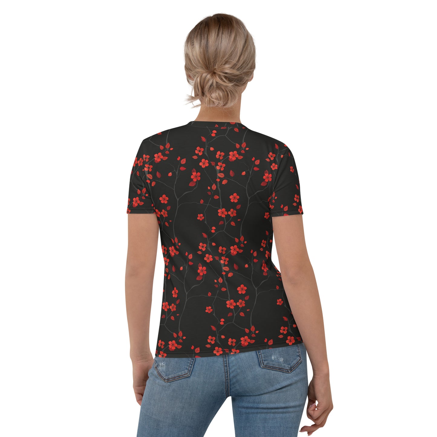 Little red flowers black Women's T-shirt