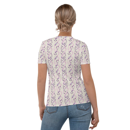 T-shirt Femme Feuilles lilas tressées