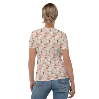 T-shirt Femme Fleurs rose pastel