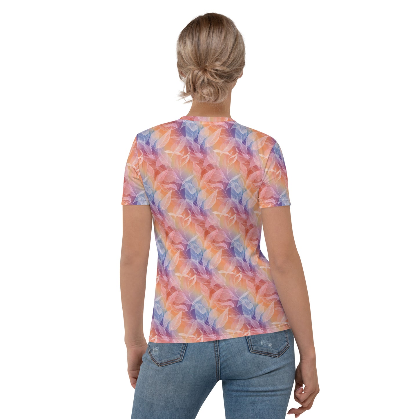 White silhouette leaves rainbow Women's T-shirt