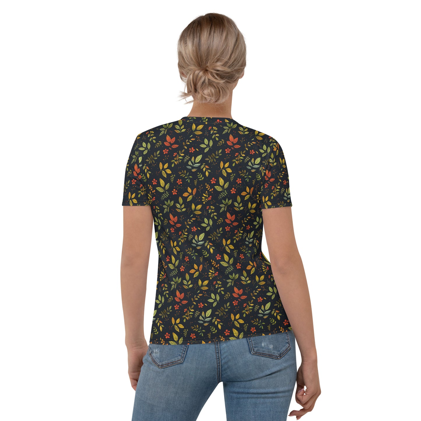 T-shirt Femme Feuilles d'automne noir