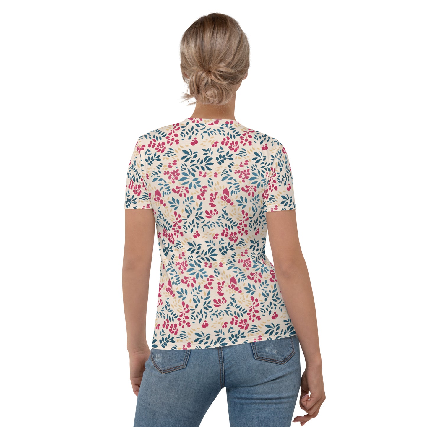 T-shirt Femme crème feuillage chaud