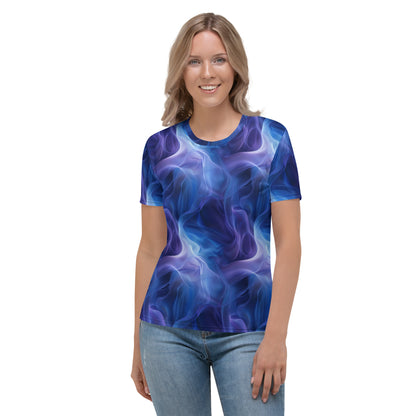 T-shirt Femme fumée bleu profond et violet