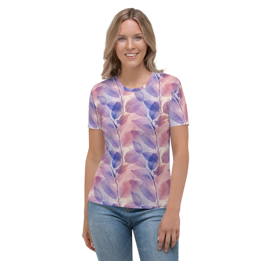 T-shirt Femme Feuilles pastel violet