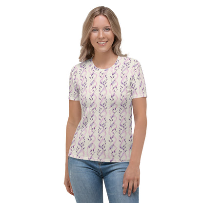 T-shirt Femme Feuilles lilas tressées