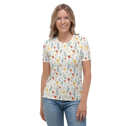 T-shirt Femme Petites fleurs et feuillages