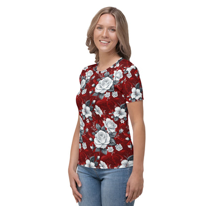 Red and monochrome roses Women's T-shirt