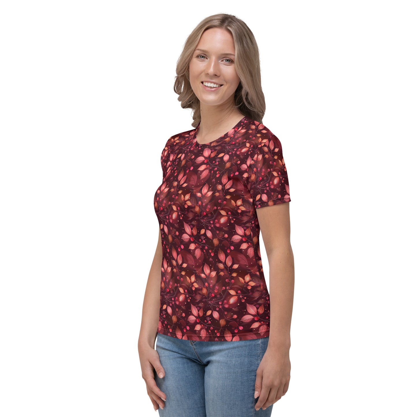 Dark pink leaves and red berries Women's T-shirt