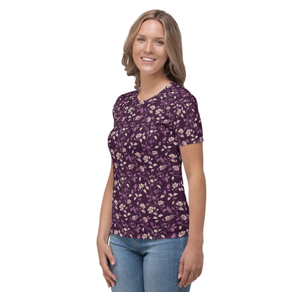 White leafy flowers purple Women's T-shirt