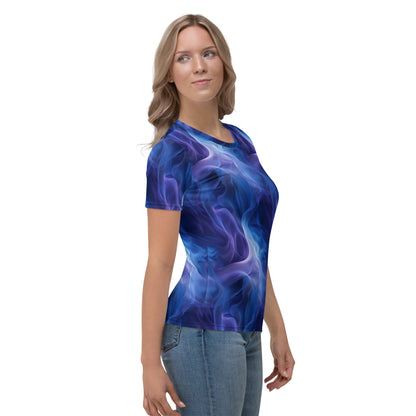 T-shirt Femme fumée bleu profond et violet