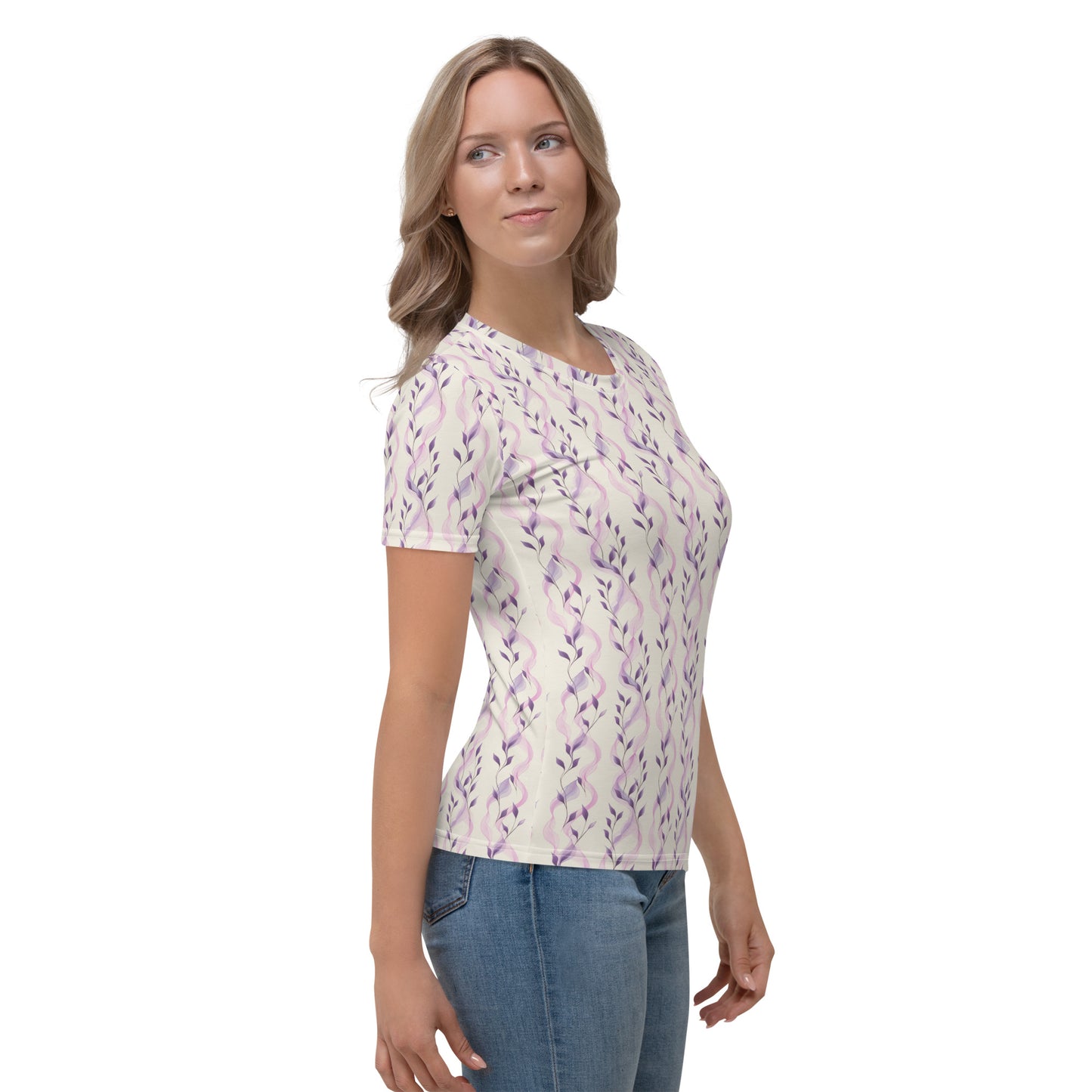 T-shirt Femme Feuilles lilas tressées