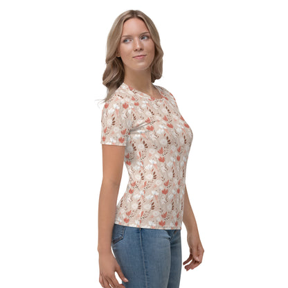 T-shirt Femme Fleurs rose pastel