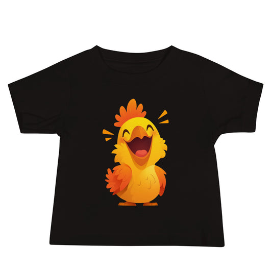 T-shirt à manches courtes en jersey pour bébé coq jaune heureux