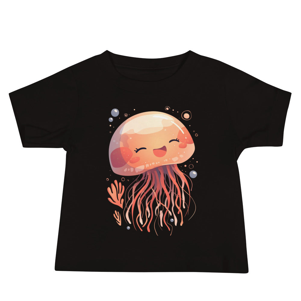 Smiling jellyfish kawaii Baby Jersey Short Sleeve Tee