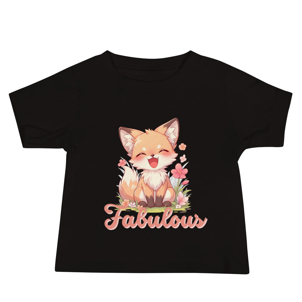 Fabuleux renard mignon souriant Baby Jersey Short Sleeve Tee