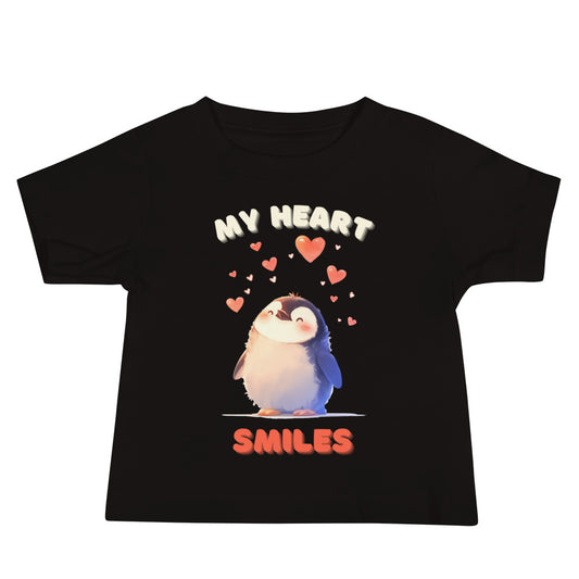 My Heart smiles love penguin Baby Jersey Short Sleeve Tee