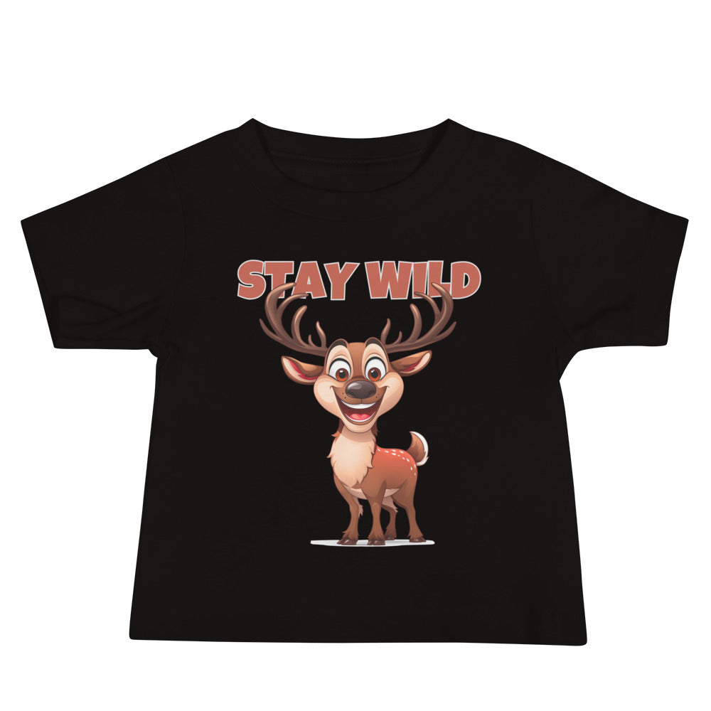 Stay wild smiling deer Baby Jersey Short Sleeve Tee